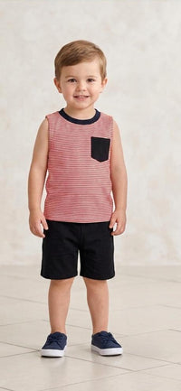 Striped Muscle Tank Set