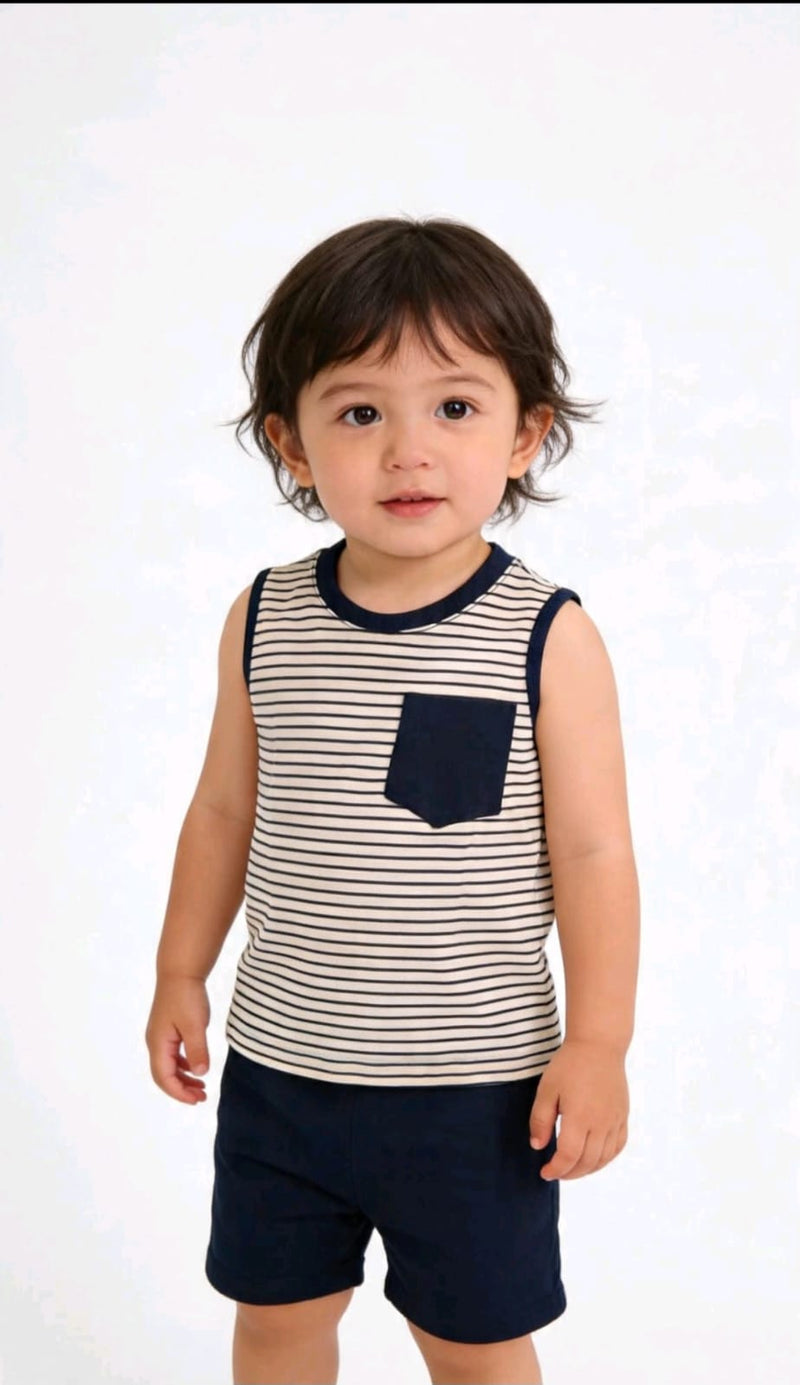 Striped Muscle Tank Set